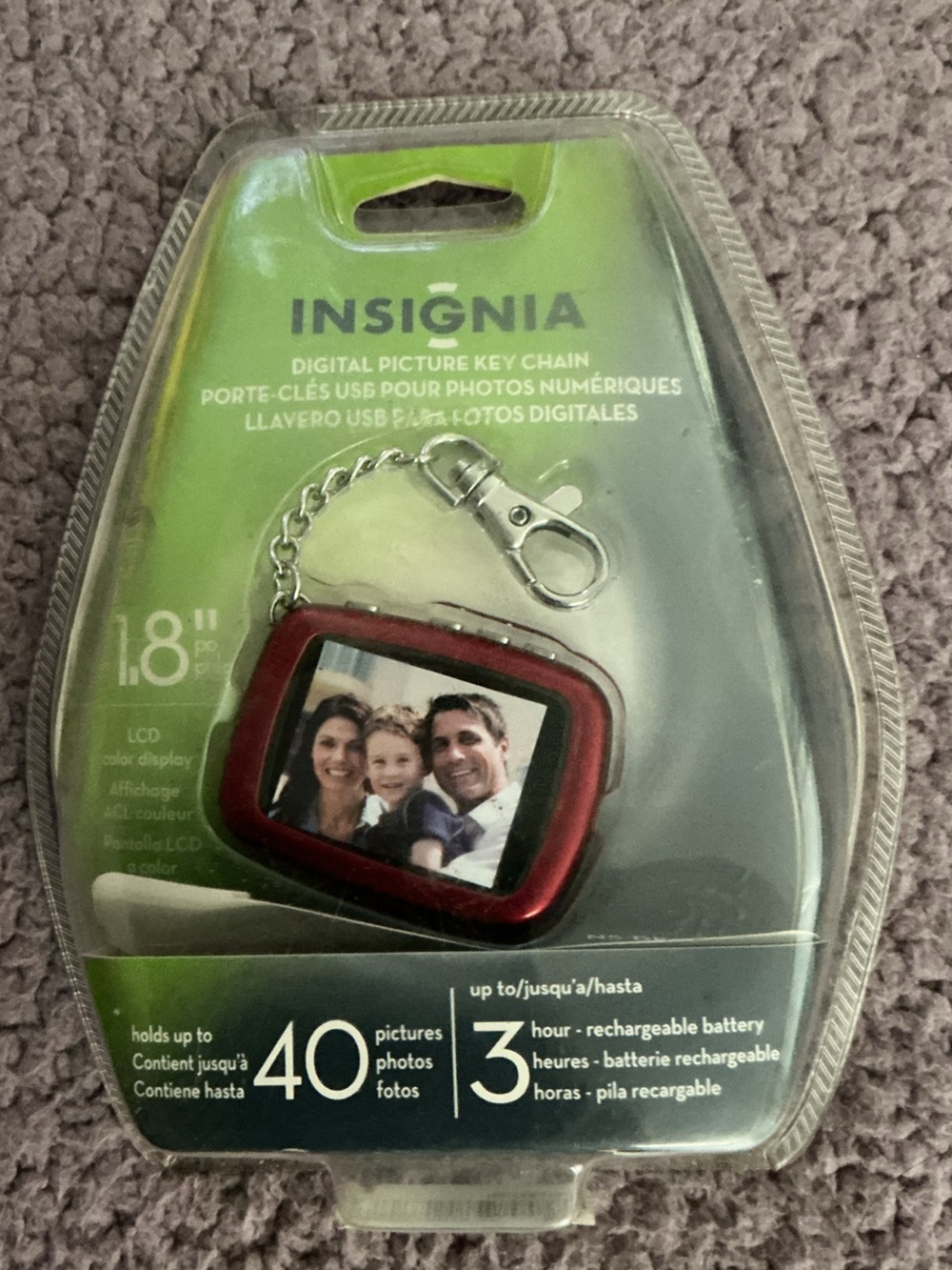 Insignia Red Digital Picture Keychain - Portable Photo Viewer